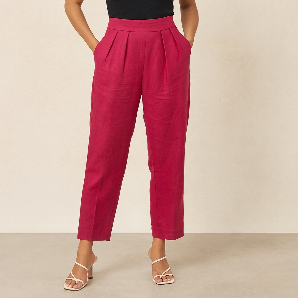 Theory woman's linen pants, fuchsia color - size 6